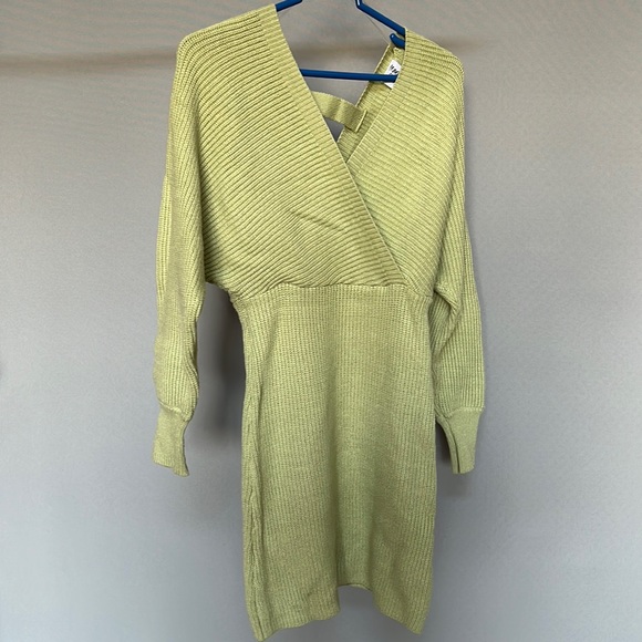Princess Polly Green Wrap Sweater Dress - Picture 6 of 9